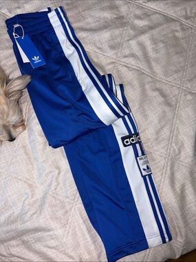 adidas Royal Blue Track Joggers with White Stripes